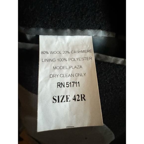 Calvin Klein Cashmere Blend Black Preppy Dressy overcoat size 42 R - Picture 12 of 12